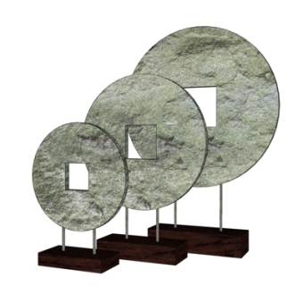 中式玉璧摆件su模型