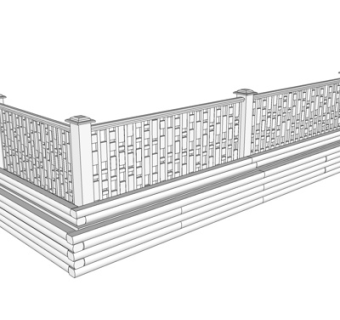 现代围栏su模型