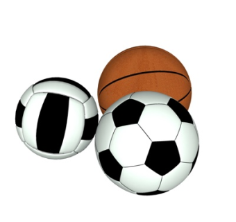 现代足球排球篮球su模型