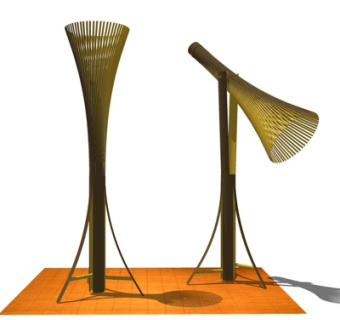 东南亚竹编落地灯su模型