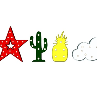 现代菠萝仙人掌儿童装饰壁灯su模型