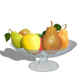 现代苹果梨子果盘su模型