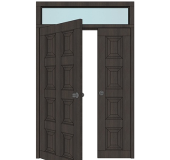 现代实木子母门su模型