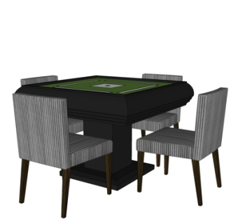 现代麻将桌su模型