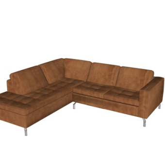 现代布艺多人沙发su模型