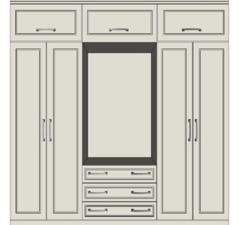 现代实木衣柜su模型