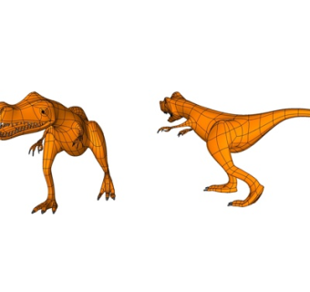 现代恐龙模型摆件su模型