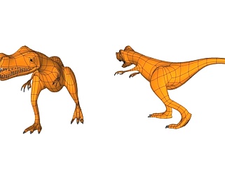 现代恐龙模型摆件su模型