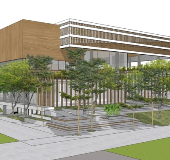 现代独栋别墅外观su模型