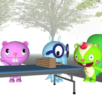 现代儿童玩偶摆件su模型