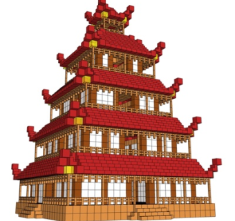 新中式塔楼建筑外观su模型