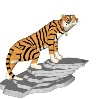 现代老虎摆件su模型