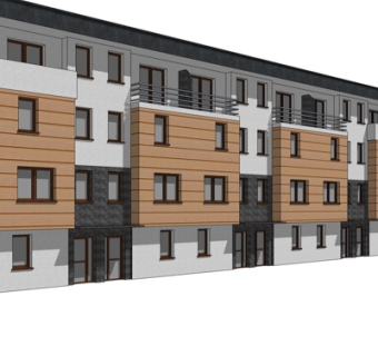 现代连排别墅外观su模型