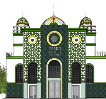 欧式独栋别墅外观su模型