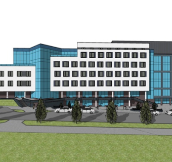 现代办公楼外观su模型