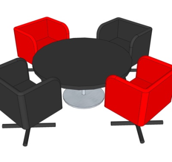 现代休闲桌椅su模型