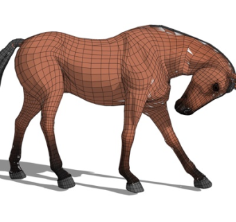 现代骏马雕塑su模型