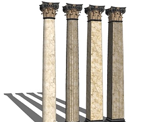 歐式雕花羅馬柱su模型