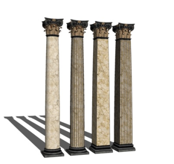 欧式雕花罗马柱su模型