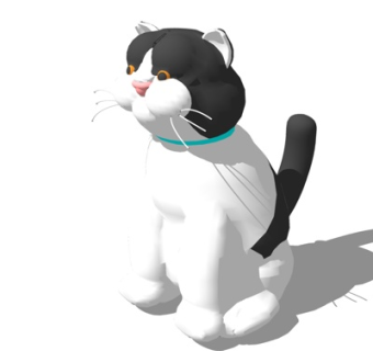 现代布艺猫摆件su模型