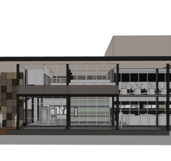 现代办公楼外观su模型