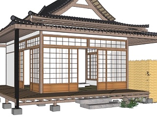 日式别墅外观su模型