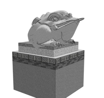 中式蟾蜍雕塑su模型