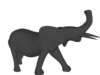现代大象摆件su模型