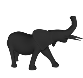 现代大象摆件su模型