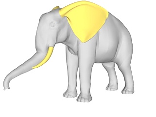 现代大象摆件su模型