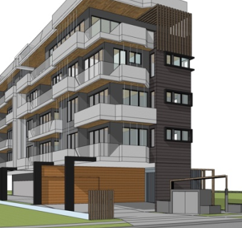 现代公寓楼外观su模型