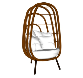 现代布艺休闲椅su模型