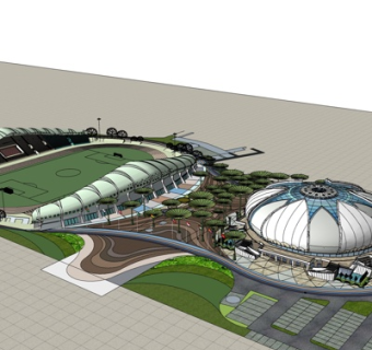 现代体育馆su模型