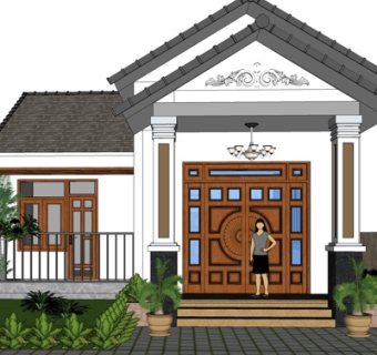 简欧独栋别墅外观su模型