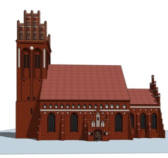 欧式独栋别墅外观su模型