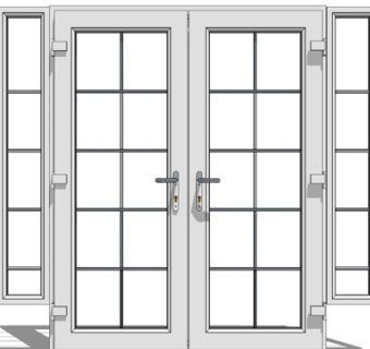 现代玻璃双开门su模型