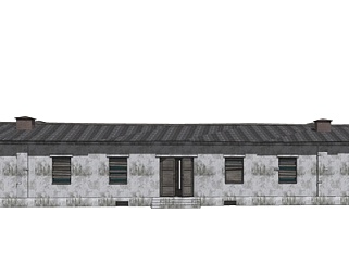 <em>中式房屋</em>外观su模型