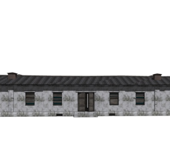 中式房屋外观su模型