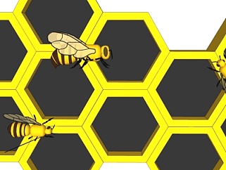现代蜂巢<em>蜜蜂</em>su模型