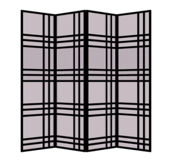 现代玻璃隔断屏风su模型