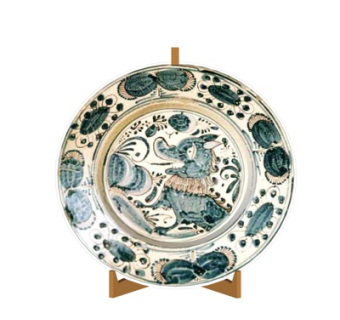 中式彩绘瓷盘摆件su模型