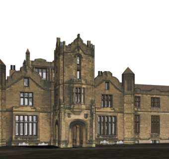 欧式城堡外观su模型