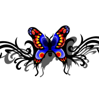 现代彩色蝴蝶su模型