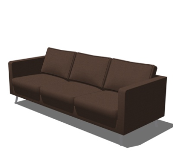 现代布艺多人沙发su模型