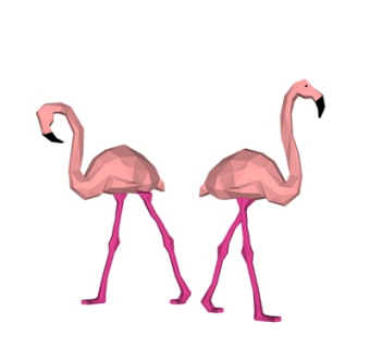 现代火烈鸟雕塑su模型