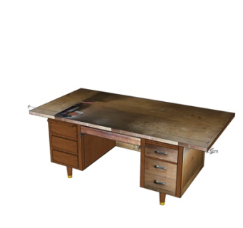 现代实木书桌su模型