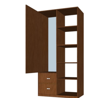 现代实木衣柜su模型