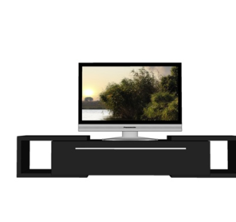 现代实木电视柜su模型