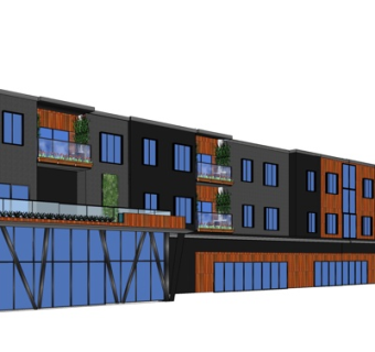 现代连排别墅外观su模型