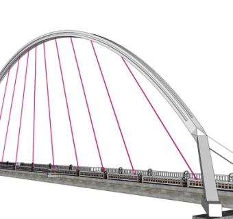 现代跨河大桥su模型